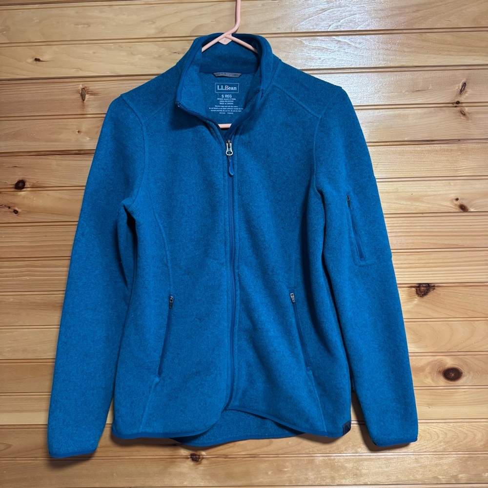 L.L. Bean Women’s Fleece Blue Teal Zip-Up Sweater Jacket Regular Small